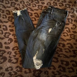 Express Ankle High-Rise Distressed Skinny Jeans